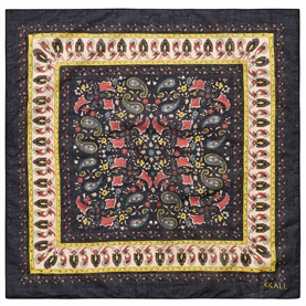 Skall Studio Mafalda Tørklæde, Black/Beige Kalamkari